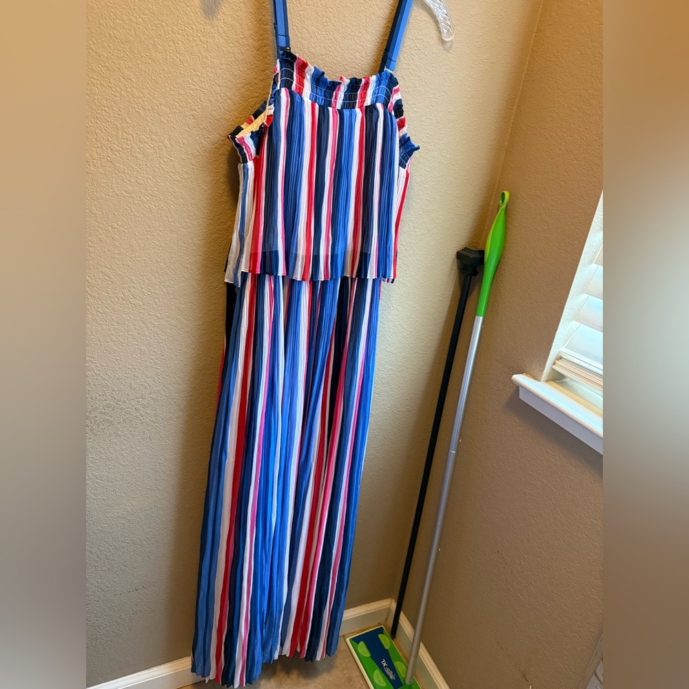Lane Bryant red white & blue Striped maxi dress size 14/16